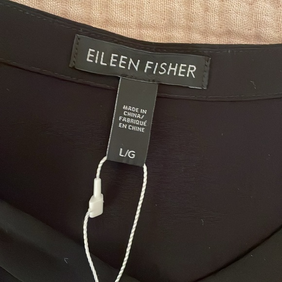 💕 Eileen Fisher Silk Crepe de Chine Sleeveless, Button Front Tunic. L. Perfect. - Picture 9 of 14